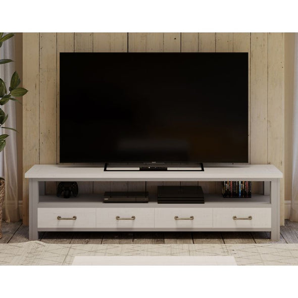 Baumhaus Greystone Reclaimed Widescreen TV Cabinet 180cm VTTG09B - White Tree Furniture