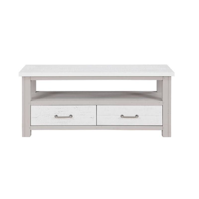 BAUMHAUS Greystone Reclaimed Widescreen TV Cabinet 110cm VTTG09A - White Tree Furniture