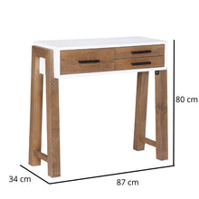 Baumhaus Trinity Reclaimed Small Console Table in White & Weathered Wood VWP02B - White Tree Furniture