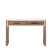 Baumhaus Trinity Reclaimed Open Console Table 120cm in White & Weathered Wood VWP02E - White Tree Furniture