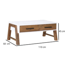 Baumhaus Trinity Reclaimed Coffee Table 110cm in White & Weathered Wood VWP08A - White Tree Furniture