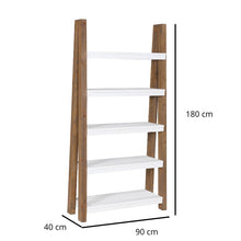 Baumhaus Trinity Reclaimed Large Open Bookcase in White & Weathered Wood VWP01C - White Tree Furniture