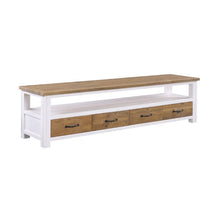 BAUMHAUS SPLASH OF WHITE Reclaimed Large Widescreen TV Stand 180cm VTTW09B - White Tree Furniture