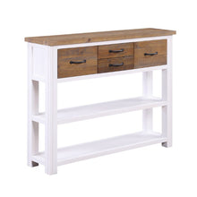 Baumhaus Splash of White Reclaimed Low Bookcase / Console Table VTTW02A - White Tree Furniture