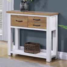 Baumhaus Splash of White Reclaimed Small Console Table in White & Weathered Wood VTTW02B - White Tree Furniture