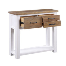 Baumhaus Splash of White Reclaimed Small Console Table in White & Weathered Wood VTTW02B - White Tree Furniture