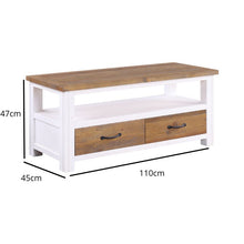 Baumhaus Splash of White Reclaimed Widescreen TV Stand 110cm in White and Weathered Wood VTTW09A - White Tree Furniture