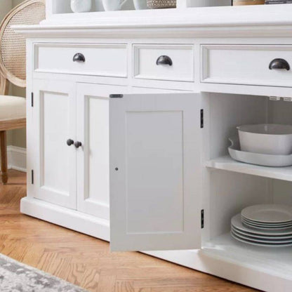 Novasolo Halifax White Kitchen Hutch Cabinet BCA605 - White Tree Furniture