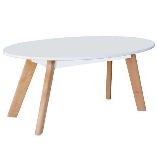 Belgium Oval Coffee Table in Matt Gloss White - White Tree Furniture