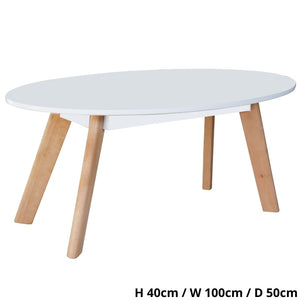 Belgium Oval Coffee Table in Matt Gloss White - White Tree Furniture