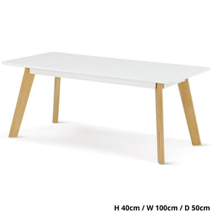 Belgium Rectangle Coffee Table in Matt Gloss White - White Tree Furniture