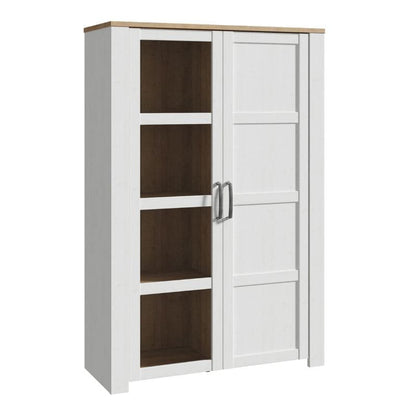 Bohol 2 Door Display Cabinet in Riviera Oak / White - White Tree Furniture