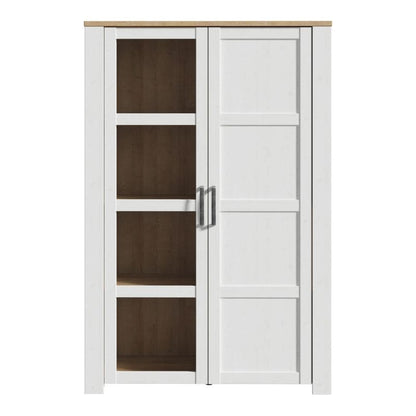 Bohol 2 Door Display Cabinet in Riviera Oak / White - White Tree Furniture