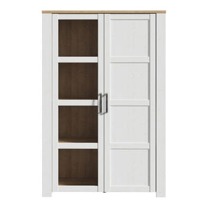 Bohol 2 Door Display Cabinet in Riviera Oak / White - White Tree Furniture