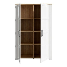 Bohol 2 Door Display Cabinet in Riviera Oak / White - White Tree Furniture