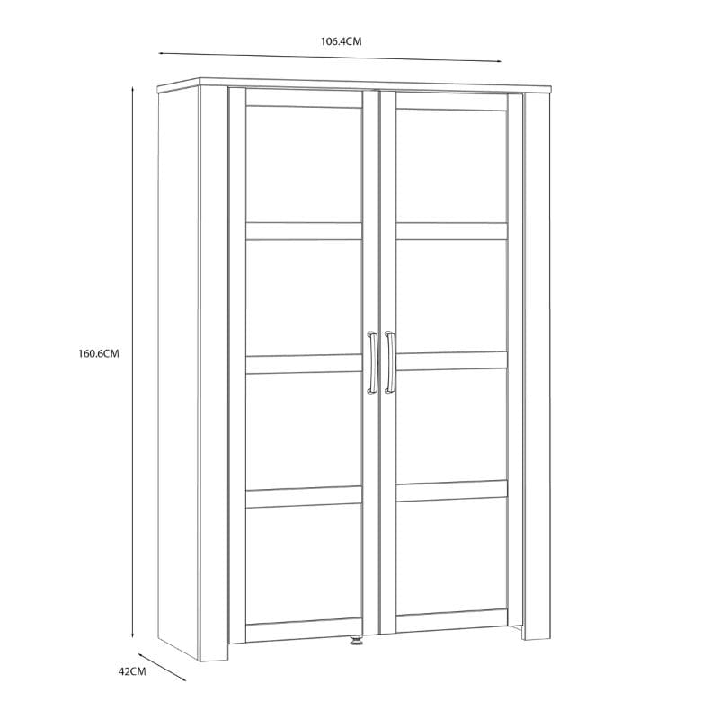 Bohol 2 Door Display Cabinet in Riviera Oak / White - White Tree Furniture