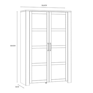 Bohol 2 Door Display Cabinet in Riviera Oak / White - White Tree Furniture