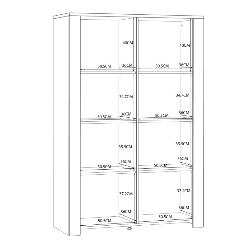 Bohol 2 Door Display Cabinet in Riviera Oak / White - White Tree Furniture