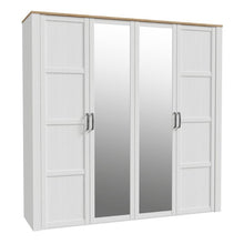 Bohol 2 Mirrored Door Wardrobe in Riviera Oak / White - White Tree Furniture