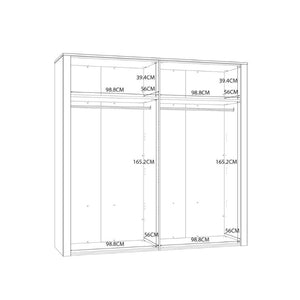 Bohol 2 Mirrored Door Wardrobe in Riviera Oak / White - White Tree Furniture