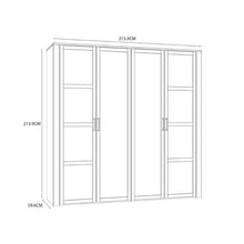 Bohol 2 Mirrored Door Wardrobe in Riviera Oak / White - White Tree Furniture