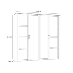 Bohol 2 Mirrored Door Wardrobe in Riviera Oak / White - White Tree Furniture