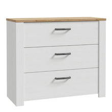 Bohol 3 Drawer Chest in Riviera Oak / White - White Tree Furniture