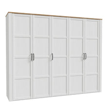 Bohol 5 Door Wardrobe in Riviera Oak / White - White Tree Furniture