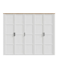 Bohol 5 Door Wardrobe in Riviera Oak / White - White Tree Furniture