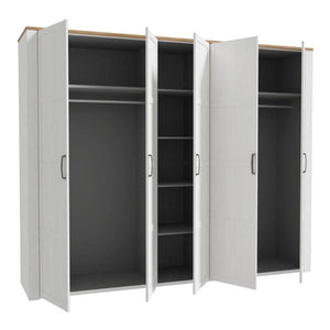 Bohol 5 Door Wardrobe in Riviera Oak / White - White Tree Furniture