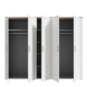 Bohol 5 Door Wardrobe in Riviera Oak / White - White Tree Furniture