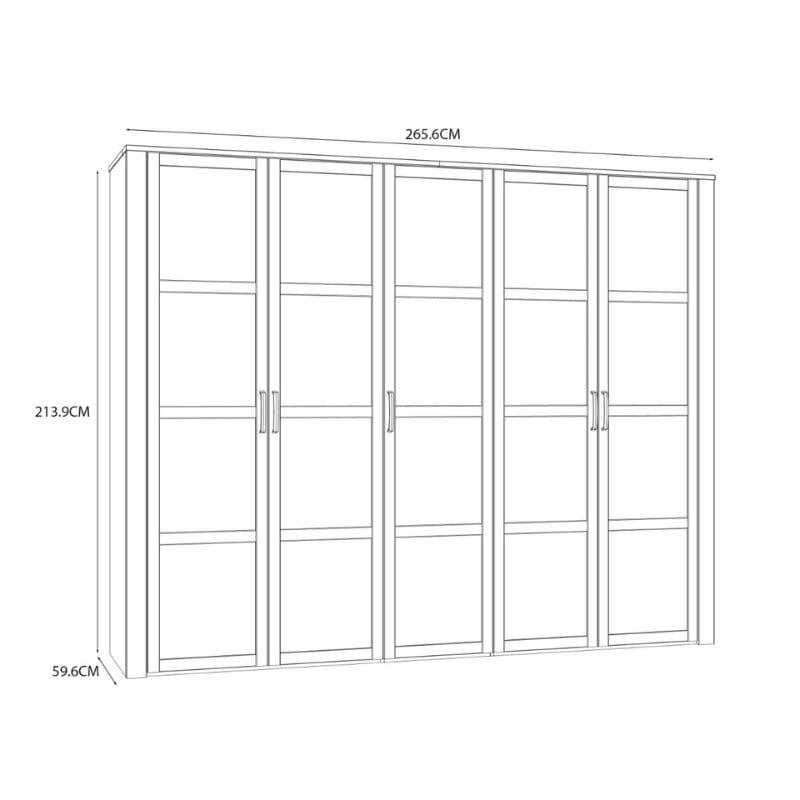 Bohol 5 Door Wardrobe in Riviera Oak / White - White Tree Furniture