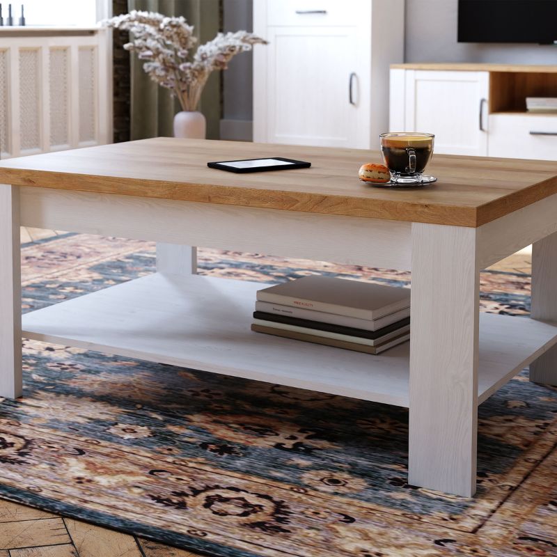 Bohol Coffee Table in Riviera Oak / White - White Tree Furniture