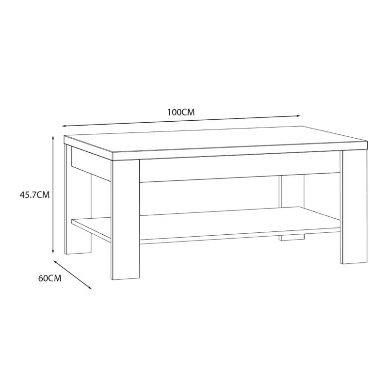 Bohol Coffee Table in Riviera Oak / White - White Tree Furniture