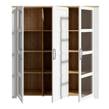 Bohol 3 Door Large Display Cabinet in Riviera Oak / White - White Tree Furniture