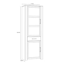 Bohol Narrow Display Cabinet in Riviera Oak / White - White Tree Furniture