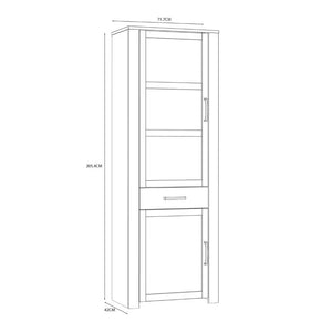 Bohol Narrow Display Cabinet in Riviera Oak / White - White Tree Furniture