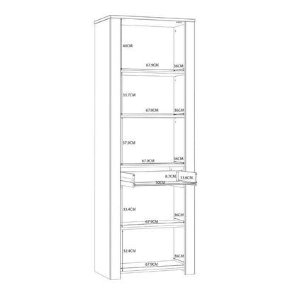 Bohol Narrow Display Cabinet in Riviera Oak / White - White Tree Furniture