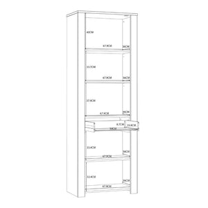 Bohol Narrow Display Cabinet in Riviera Oak / White - White Tree Furniture