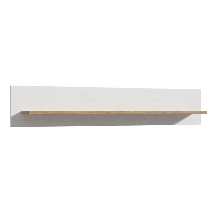 Bohol 160cm Wall Shelf in Riviera Oak / White - White Tree Furniture