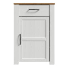 Bohol 1 Door 1 Drawer Shoe Cabinet in Riviera Oak / White - White Tree Furniture