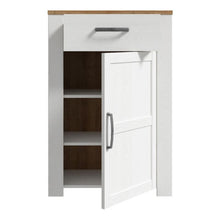 Bohol 1 Door 1 Drawer Shoe Cabinet in Riviera Oak / White - White Tree Furniture