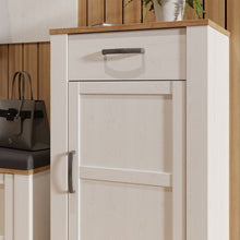 Bohol 1 Door 1 Drawer Shoe Cabinet in Riviera Oak / White - White Tree Furniture