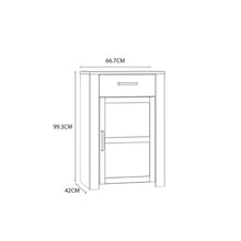 Bohol 1 Door 1 Drawer Shoe Cabinet in Riviera Oak / White - White Tree Furniture