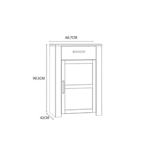 Bohol 1 Door 1 Drawer Shoe Cabinet in Riviera Oak / White - White Tree Furniture