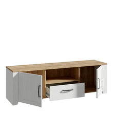 Bohol 2 Door 1 Drawer TV Unit in Riviera Oak / White - White Tree Furniture