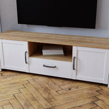 Bohol 2 Door 1 Drawer TV Unit in Riviera Oak / White - White Tree Furniture