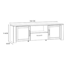 Bohol 2 Door 1 Drawer TV Unit in Riviera Oak / White - White Tree Furniture