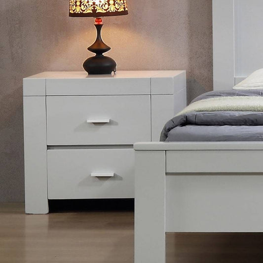 California Grey Nightstand w/ 2 Drawers - White Tree Furniture