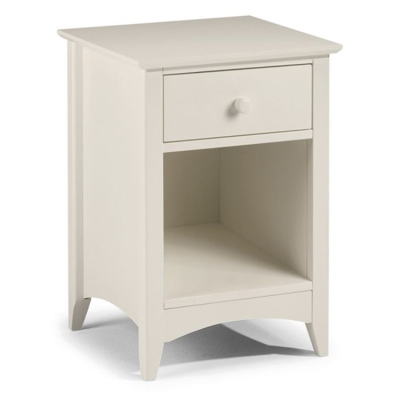 Shop CAMEO Antique White Bedside Cabinet w/ 1 Drawer. Elegant, shaker style bedside cabinet with a stone, off white lacquered finish